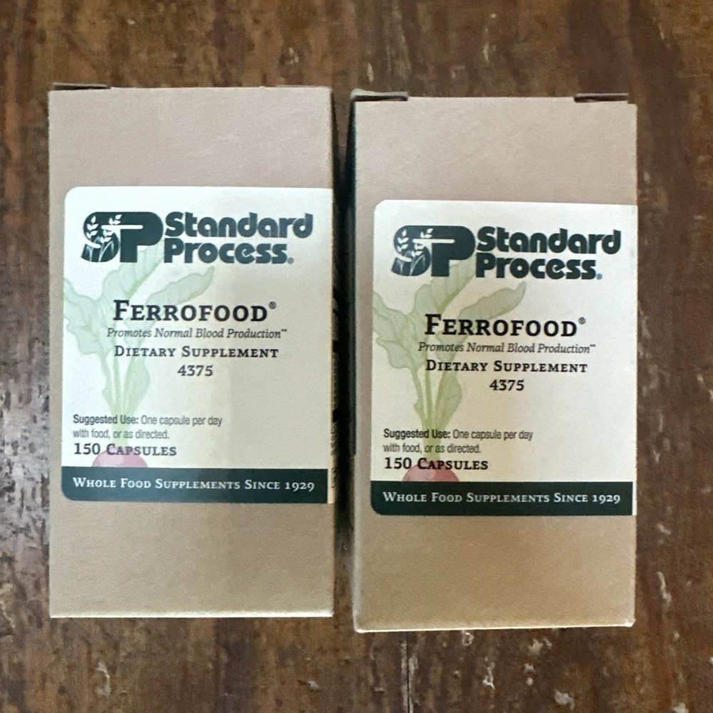 Lot Of 2 Standard Process Ferrofood 150 Capsules Each Expires 3/26